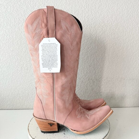 Lane Gallatin Womens Cowboy Boots 10 Pink Cowgirl Western Mid Calf Pointed Toe - Picture 2 of 11